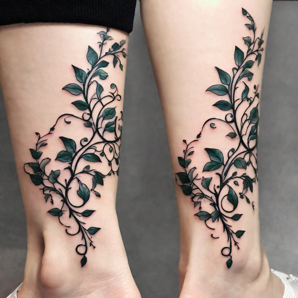 leg vine tattoo designs